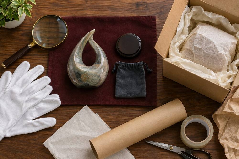 Editorial photo of item review and packing