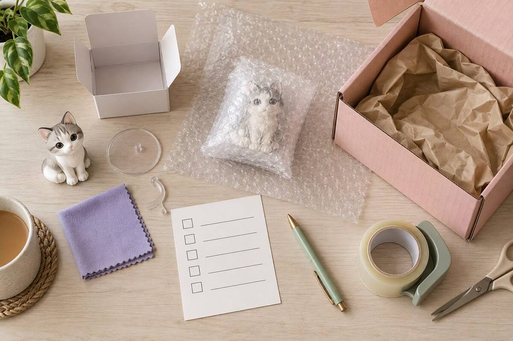 Editorial photo of item review and packing