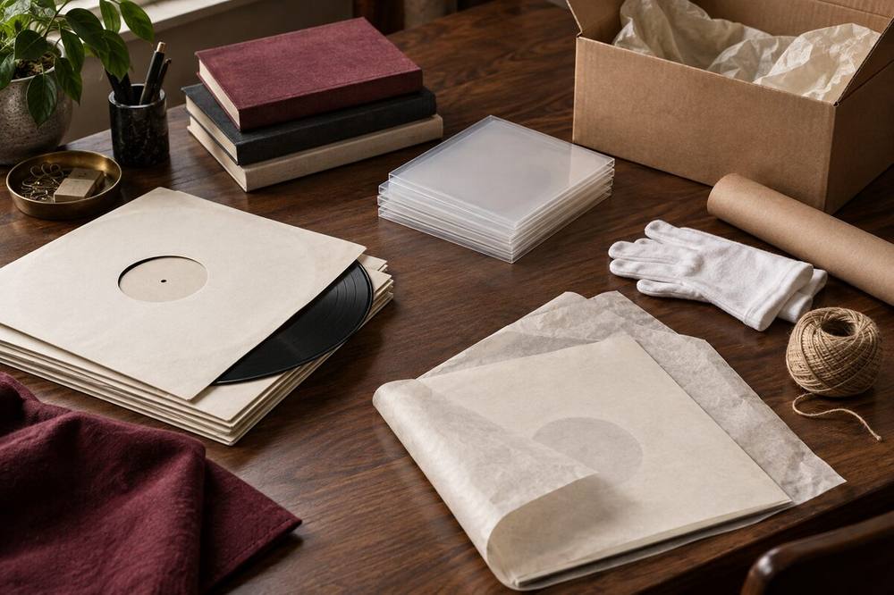 Editorial photo of an organized packing workspace